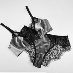 ست سوتین و شورت زنانه نوشه پوش مدل پلانچ کد 85001 رنگ طوسی