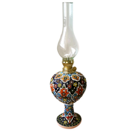 چراغ گردسوز میناکاری سفالی مدل یلدا کد D10 مجموعه دو عددی