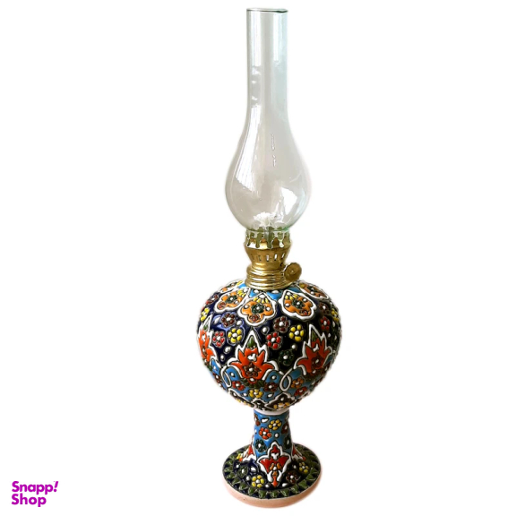 چراغ گردسوز میناکاری سفالی مدل یلدا کد D10 مجموعه دو عددی