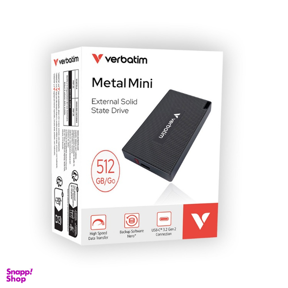 حافظه SSD اکسترنال ورباتیم مدل Metal Mini ظرفیت 512 گیگابایت