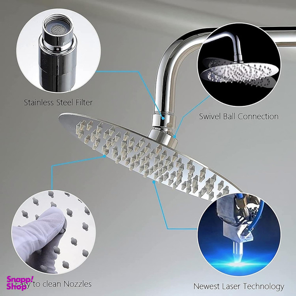 سردوش حمام پاپیروس مدل استیل New-Classic مجموعه دو عددی