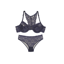 ست شورت و سوتین گیپور فنردار تیریتی سرمه‌ای کد 950