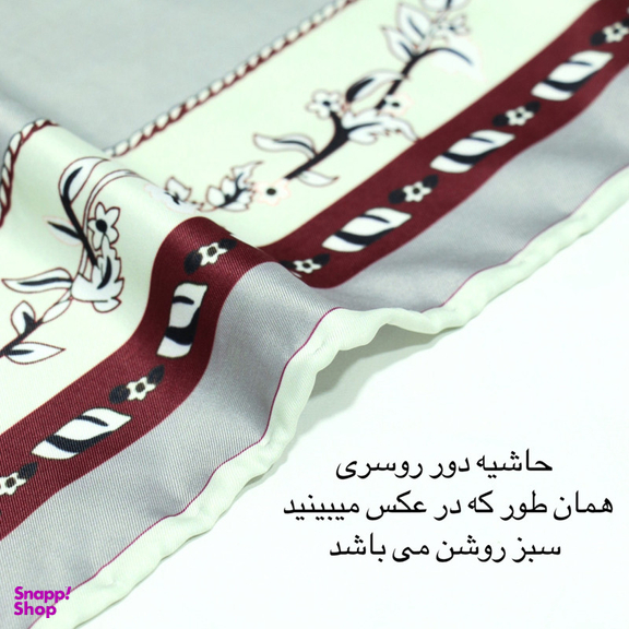 روسری زنانه آنالیا مدل ابریشم توییل دور دست دوز بهاری کد 9801