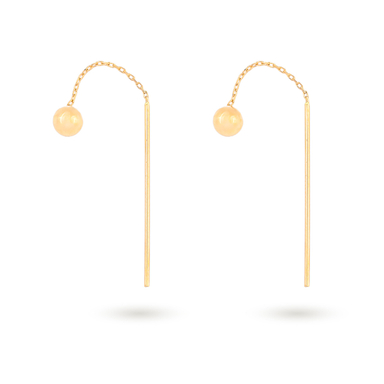 گوشواره طلا 18 عیار زنانه میلی گالری مدل بخیه ای کد MT1266