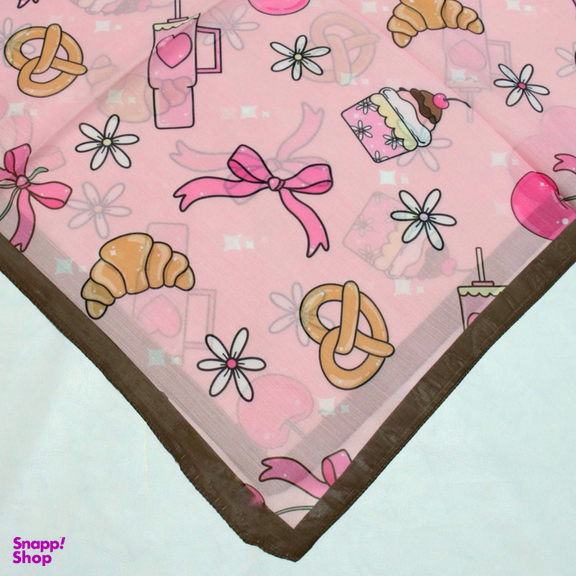 روسری دخترانه آنالیا مدل نخی طرح کروسان کد 10185