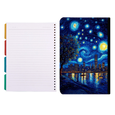 کلاسور طرح شب پرستاره کد 844 به همراه کاغذ کلاسور