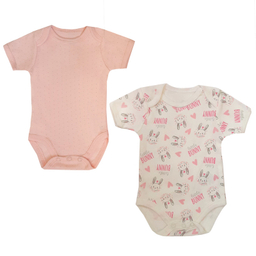 بادی آستین کوتاه نوزادی لاندنی مدل KR-602 مجموعه 2 عددی