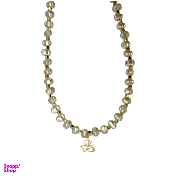 گردنبند طلا 18 عیار زنانه پانسی طرح پروانه کد nem2