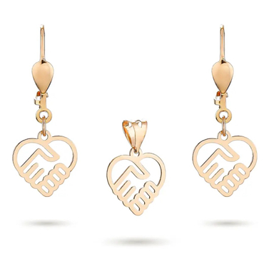 نیم ست طلا 18 عیار زنانه میلی گالری مدل آرمیتا طرح قلب کد MT527