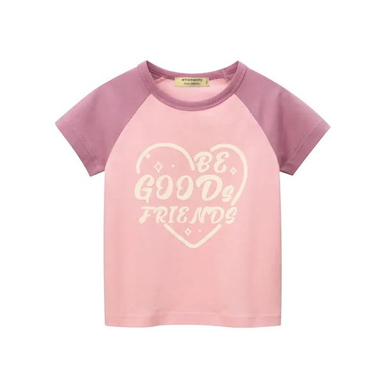 تی شرت آستین کوتاه دخترانه هومنیتی مدل WYKGTSHT9518-DKPNK