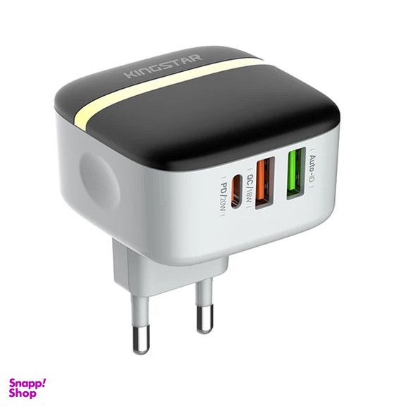 شارژر دیواری 32 وات کینگ استار مدل KW196 PD به همراه کابل USB-C