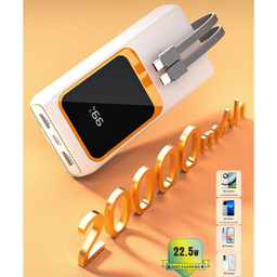 پاوربانک پی زد ایکس مدل V27 Fast Charging 22.5W Cabled ظرفیت 20000 میلی آمپر ساعت