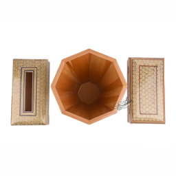 ست جعبه دستمال کاغذی و جاکاردی و سطل خاتم کاری هنرلوکس کد tp3