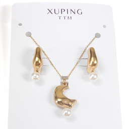 نیم ست زیور زنانه ژوپینگ کد 1171602270 رنگ طلایی