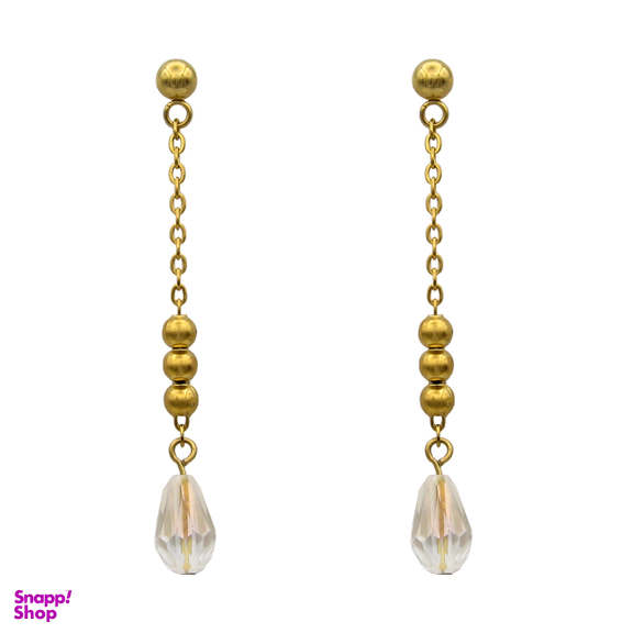 گوشواره زنانه مانچو مدل آویز سفید کد ef032