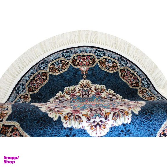فرش ماشینی مدل دایره طرح هالیدی زمینه سرمه ای