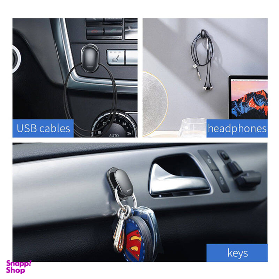 پد نگهدارنده اشیاء داخل خودرو باسئوس مدل Small Hook بسته 4 عددی