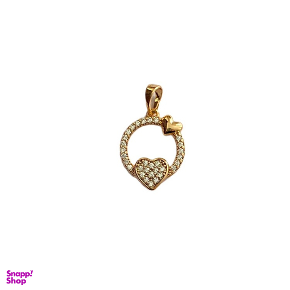پلاک گردنبند زنانه ژوپینگ مدل دایره و قلب کد DG5214