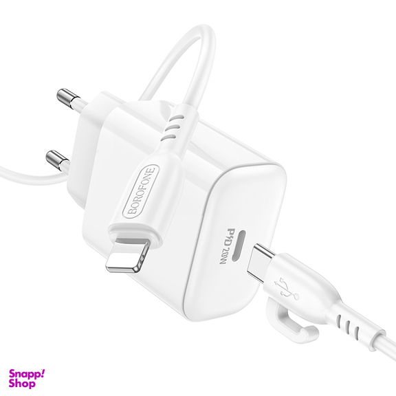 شارژر دیواری 20 وات بروفون مدل BA81A (EU) به همراه کابل Type-C به Lightning