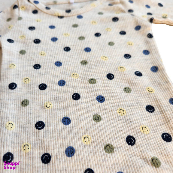 بادی نوزادی نیم ایت طرح شکلک های خندان کد 10259 رنگ کرم