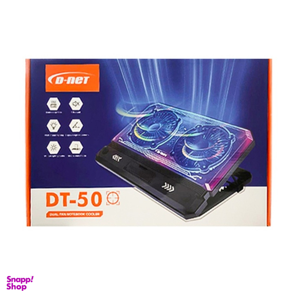 پایه خنک کننده لپ تاپ 2 فن RGB دی نت مدل DT-50