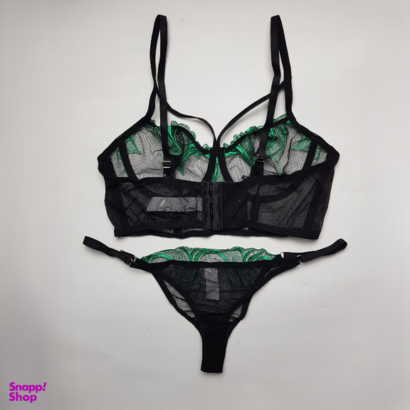 ست شورت و سوتین زنانه برتا مدل توری کد 1031ZG رنگ مشکی