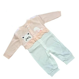 ست سرهمی و کلاه نوزادی مدل گربه خندون کد 3573