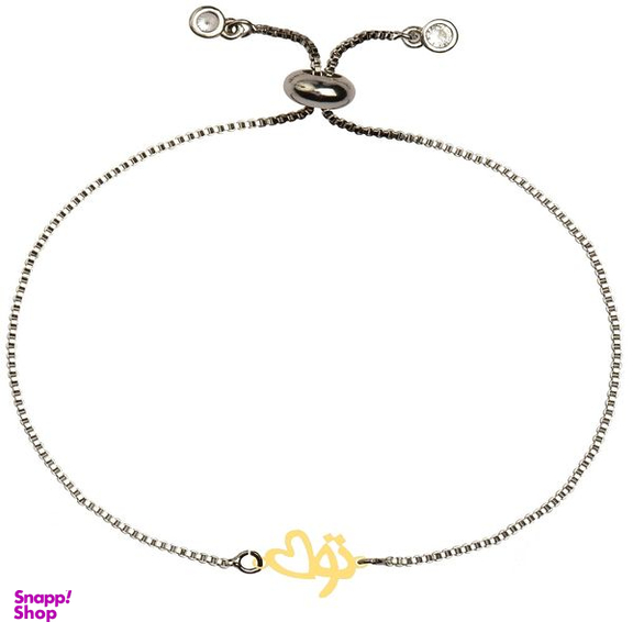 دستبند طلا 18 عیار زنانه کرابو طرح تو و قلب مدل kr101300