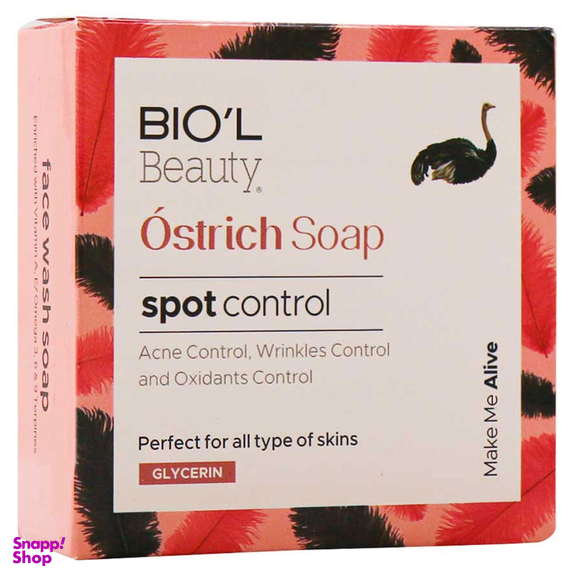 صابون پاک کننده آرایش و ضد لک بیول (Biol) مدل Ostrich Soap وزن 100 گرم
