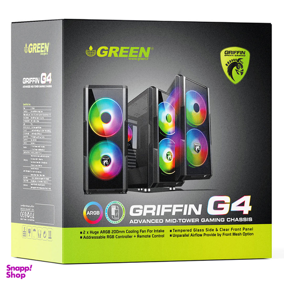 کیس گیمینگ گرین مدل Griffin G4