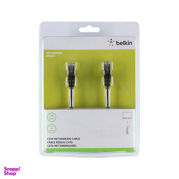 کابل شبکه Cat6 بلکین مدل A3L981bt10MBKHS طول 10 متر