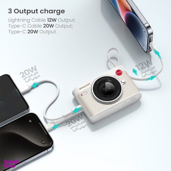 پاوربانک جین میلیان مدل P08 ظرفیت 10000 میلی آمپر ساعت