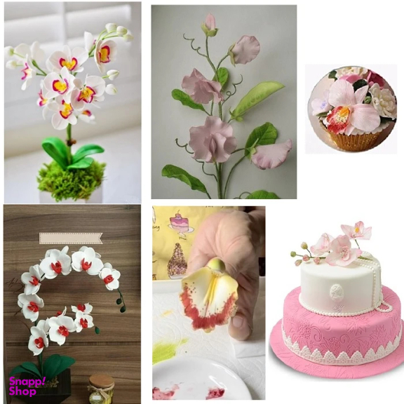 قالب فوندانت به گز مدل ست گل ارکیده اسلیپر مجموعه 13 عددی