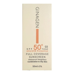کرم ضد آفتاب رنگی ژیناژن SPF 50 مدل 03 ‌مناسب پوست‌های چرب حجم 50 میلی‌لیتر