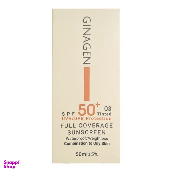 کرم ضد آفتاب رنگی ژیناژن SPF 50 مدل 03 ‌مناسب پوست‌های چرب حجم 50 میلی‌لیتر