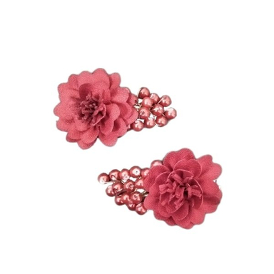 گیره مو دخترانه مدل گل پرچمی مجموعه دو عددی