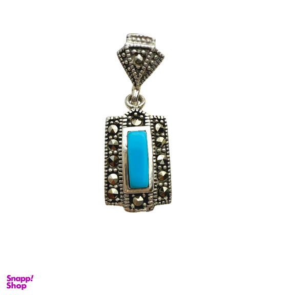 پلاک گردنبند نقره 925 عیار زنانه طرح نگین آبی کد PLKEF 12