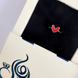 انگشتر طلا 18 عیار زنانه اپال گلد مدل قلب مینیمال میناکاری کد 018