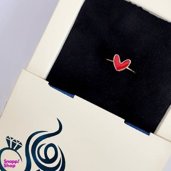 انگشتر طلا 18 عیار زنانه اپال گلد مدل قلب مینیمال میناکاری کد 018