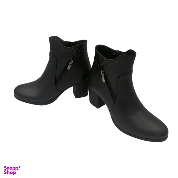 نیم بوت زنانه چرم ریباری مدل B34 رنگ مشکی