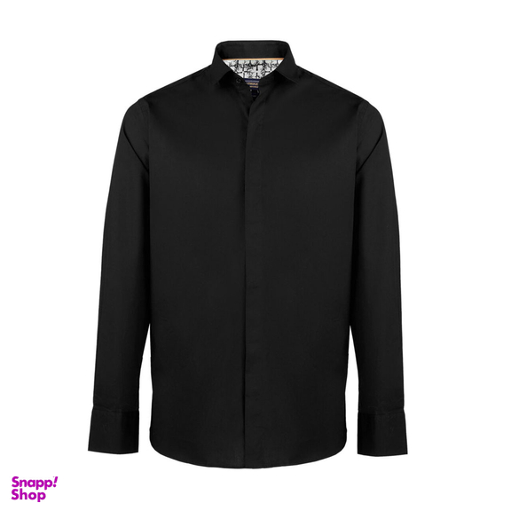 پیراهن پوپلین مردانه جی تی هوگرو کد 10233 رنگ مشکی