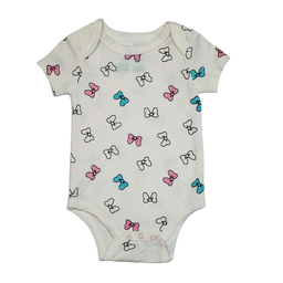 بادی آستین کوتاه نوزادی کد 6235 رنگ سرخابی مجموعه 2 عددی