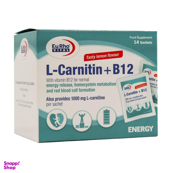 ساشه ال کارنیتین و B12 یورو ویتال بسته 14 عددی