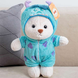 عروسک خرسی دو چهره پولیشی مدل لباس استیج سایز 28 سانتی متر