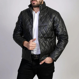 کت چرم مردانه کد 4030 رنگ مشکی