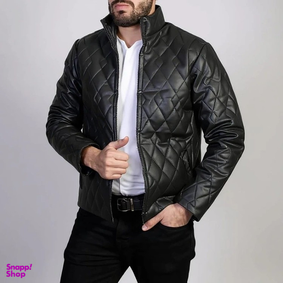 کت چرم مردانه کد 4030 رنگ مشکی