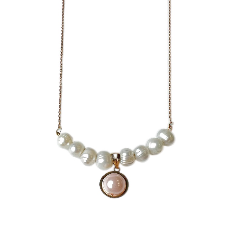 گردنبند طلا 18 عیار زنانه گالری سپینود طرح مروارید مدل NSG7