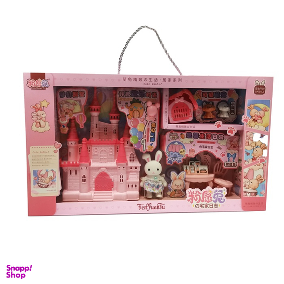 اسباب بازی ست خرگوشی با لوازم و قصر طرح 005