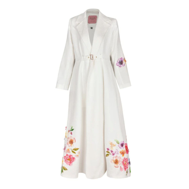 مانتو زنانه گره استایل مدل صبح بهاری رنگ سفید