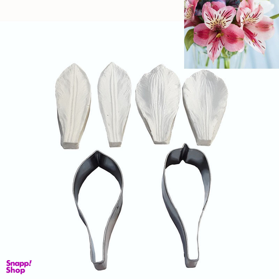 ست کاتر و وینر فوندانت به گز مدل گل آلسترومریا مجموعه 6 عددی